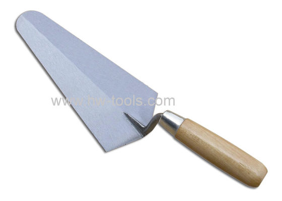 Carbon steel blade bricklaying trowel with wooden handle