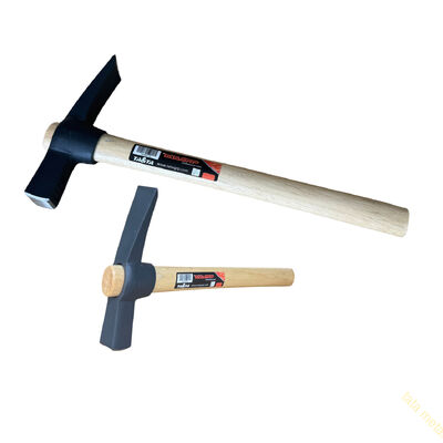 Mason's hammer with wooden handle