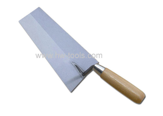 Bricklaying trowel with wooden handle