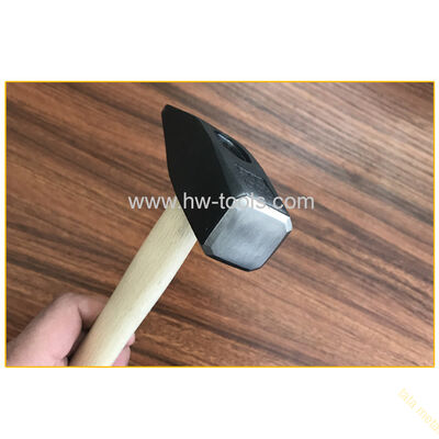 Machinist's hammer with steel forged hammer head wooden handle