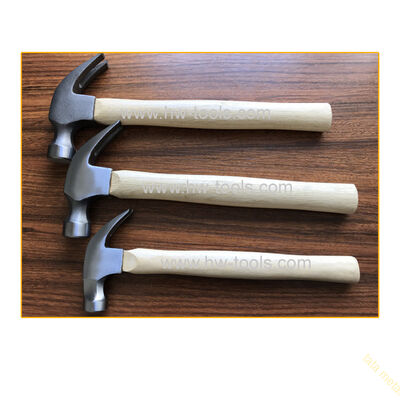 American type claw hammer with wooden handle