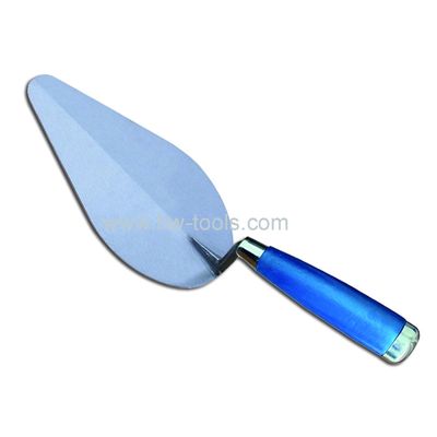 Bricklaying trowel with wooden handle