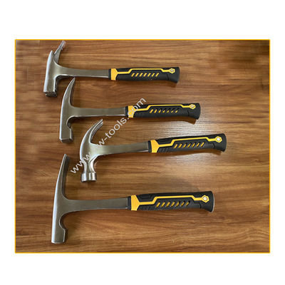 Mason's hammer masonary tool with forged steel construction & shock reduction grip