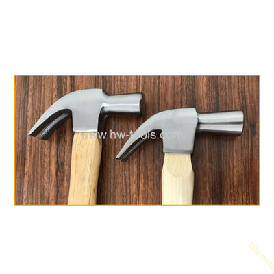 British type claw hammer with wooden handle