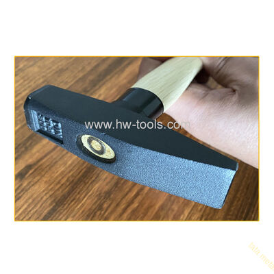 Machinist's hammer with wooden handle